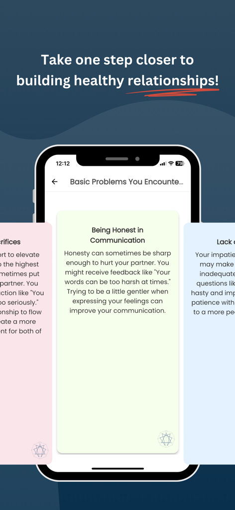 Enneagram Premium - Enneagram Premium app displaying personalized relationship advice for honest communication
