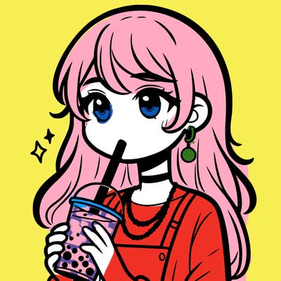 teenage girl drinking boba