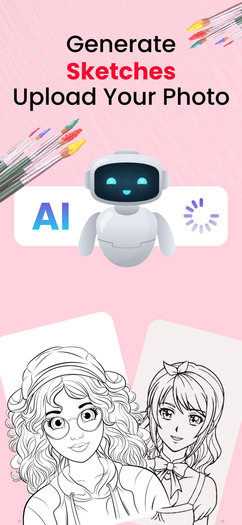 AR Drawing Sketch Paint: Trace - AR DrawingアプリのAIスケッチ生成および写真アップロード機能