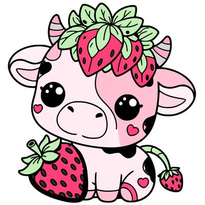 cute strawberry cow