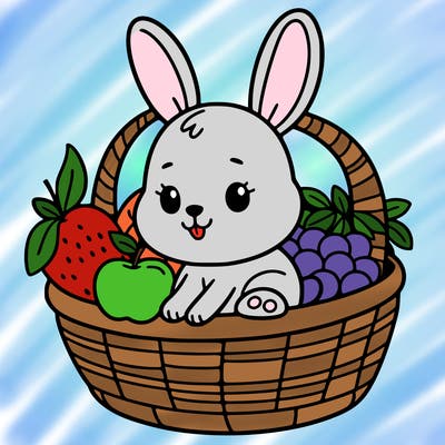 bunny in a fruit basket