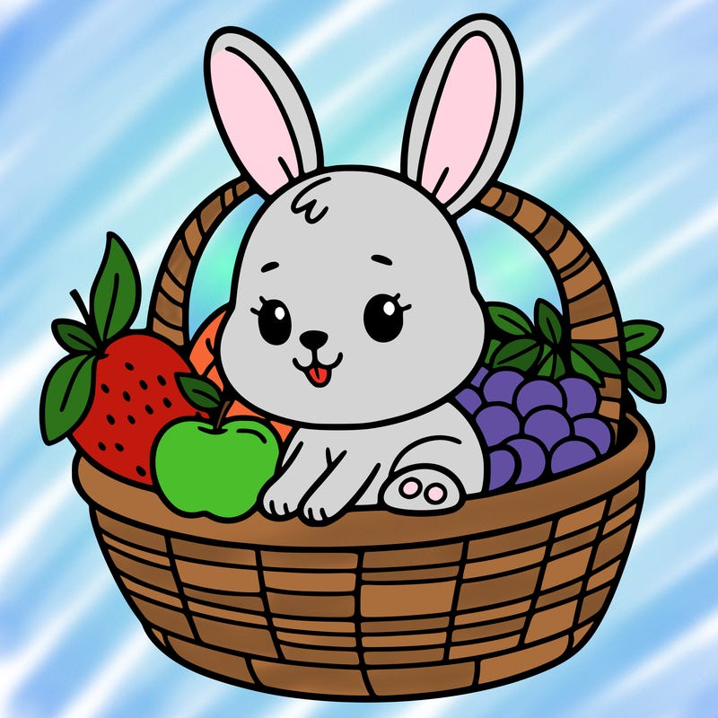 bunny in a fruit basket