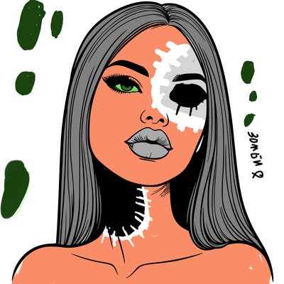 realistic woman with full lips