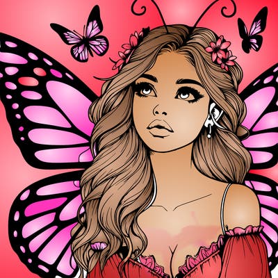 butterfly fairy realistic girl