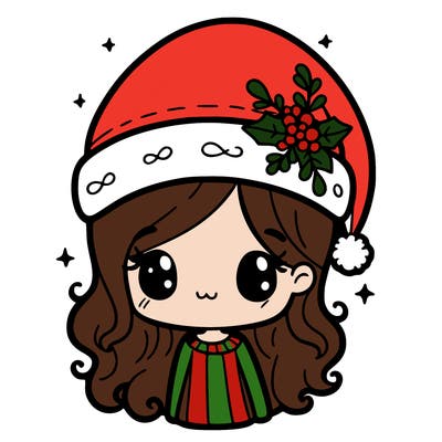 christmas hat girl