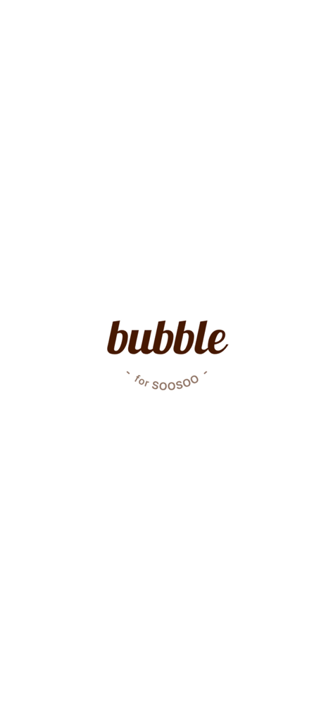 bubble for SOOSOO - Official logo of the bubble for SOOSOO mobile application on a white background