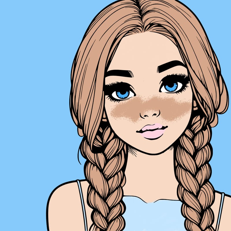 realistic girl with braids