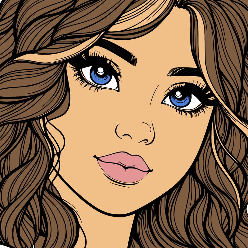 beautiful realistic girl close up to the camera with wavy hair,