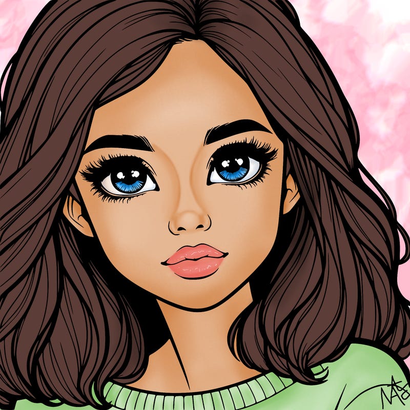 realistic girl whith cute eyes