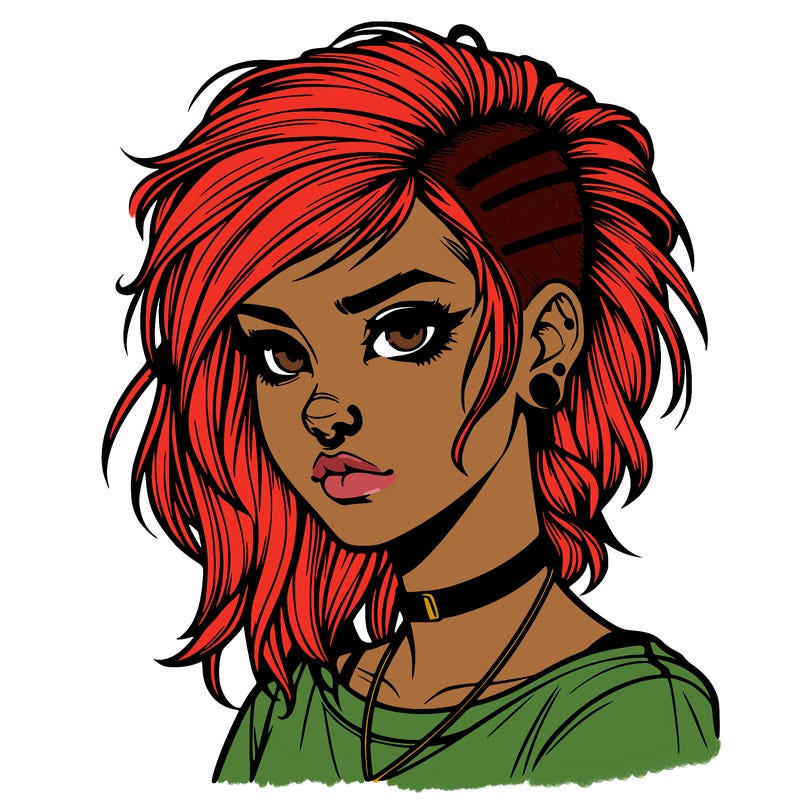 realistic punk style girl