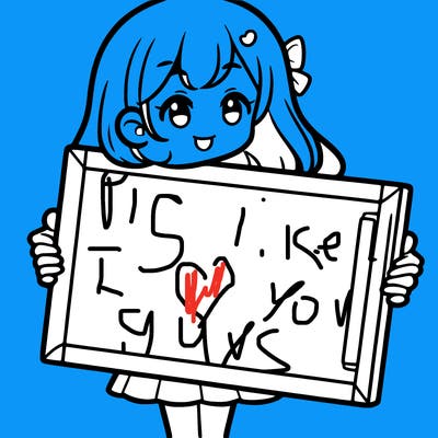 a girl holding a giant whiteboard