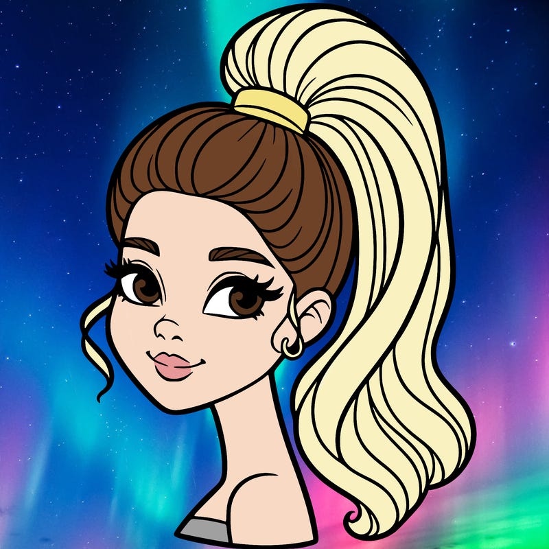 woman with a high ponytail