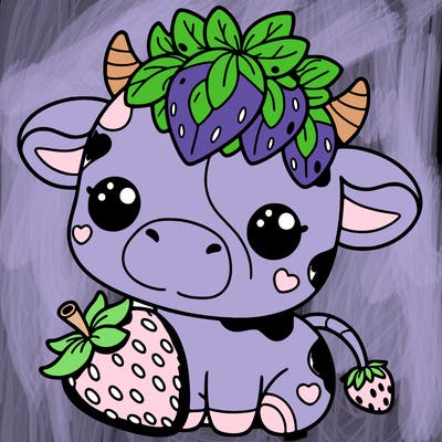 cute strawberry cow