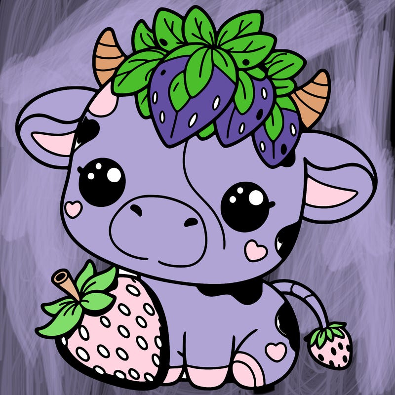 cute strawberry cow