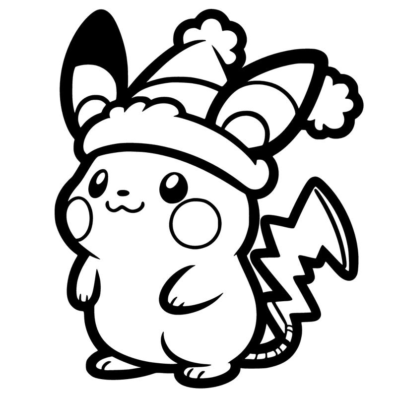 pikachu with santa hat