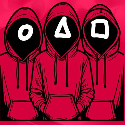 3 faceless people in  hoodies