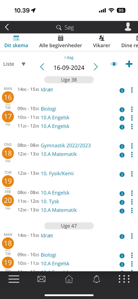 ViGGO - ViGGO app student schedule showing weekly classes and subjects