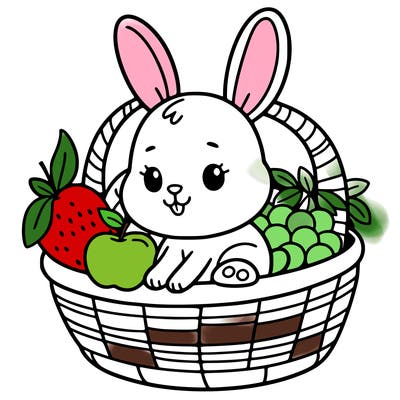 bunny in a fruit basket