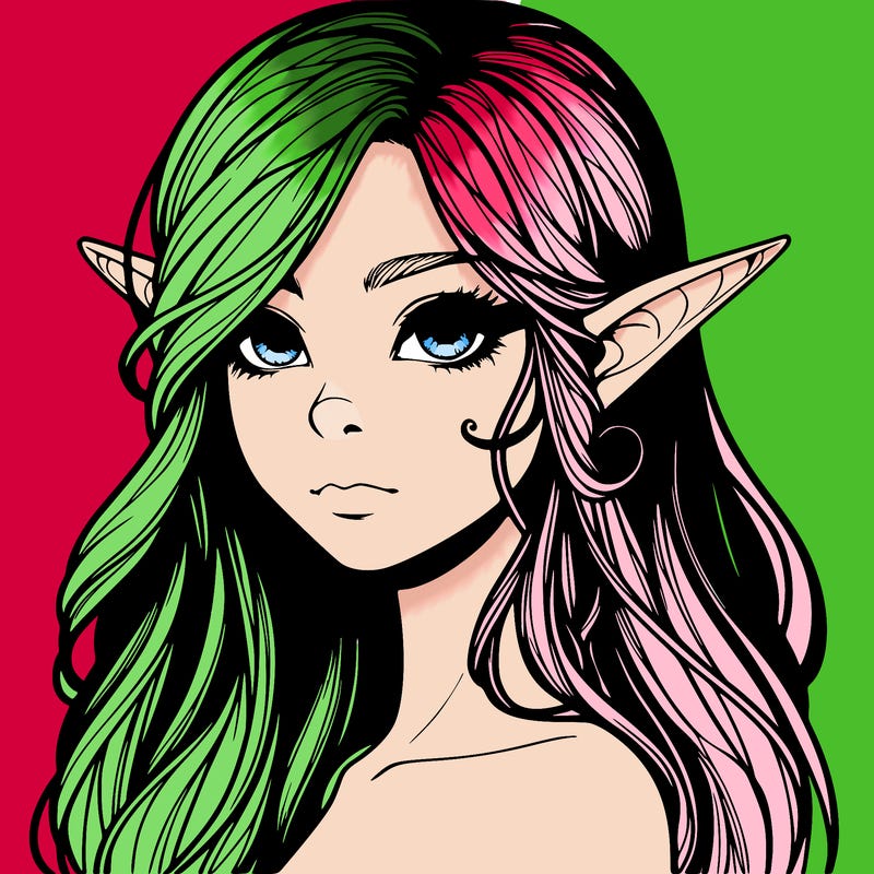 elf girl realistic dark fantasy
