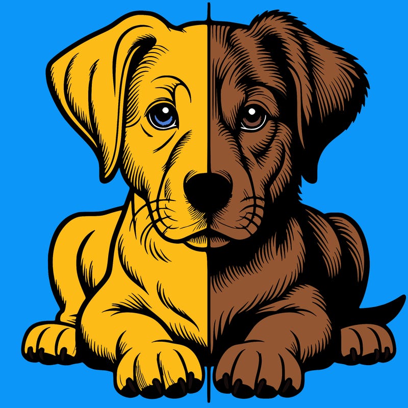 realistic dog split picture