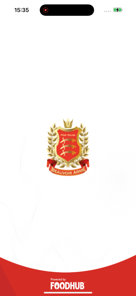 Beauvoir Arms - Splash screen of the Beauvoir Arms app displaying its official crest logo.