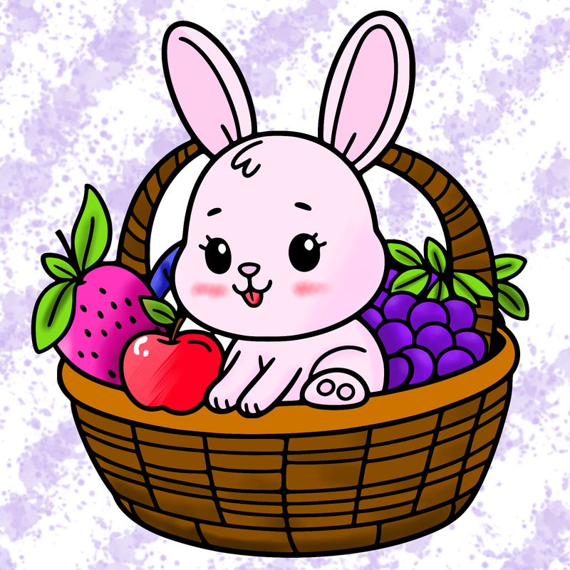 bunny in a fruit basket