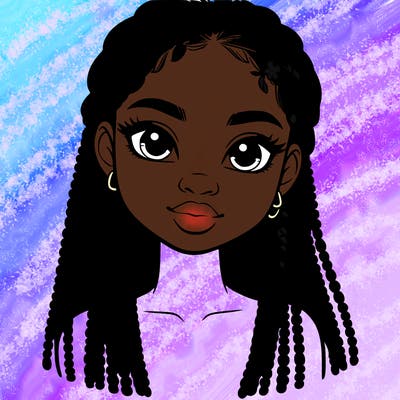 a realistic black girl with braids