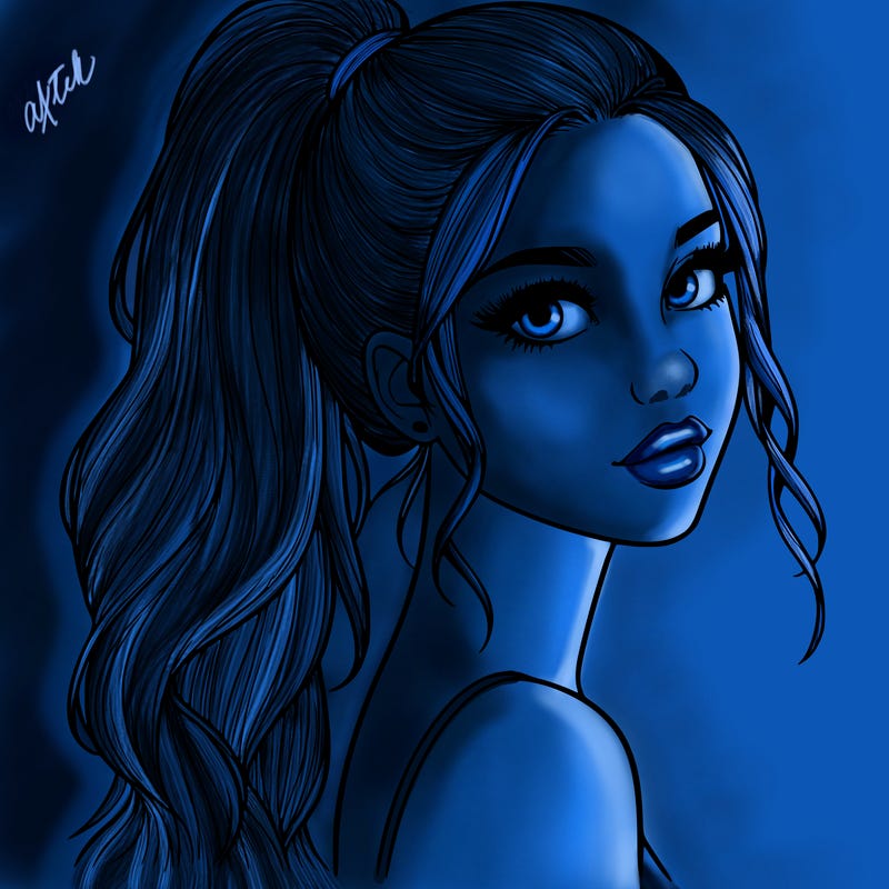 realistic pretty girl with high pony tail