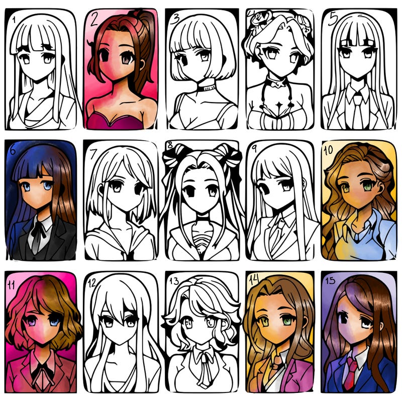 girls that look diffrent anime