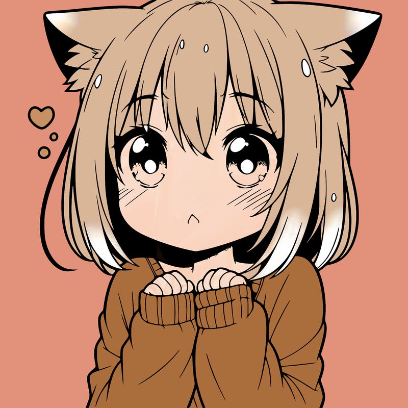 shy anime catgirl