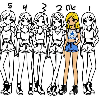 a group of girls wearing crop tops and shorts