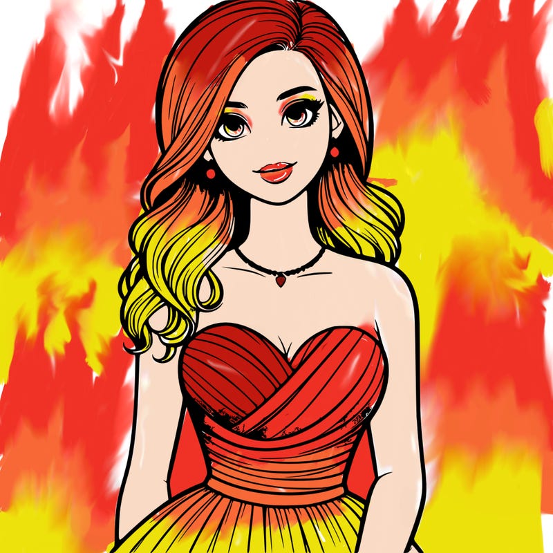 realistic girl in prom dress