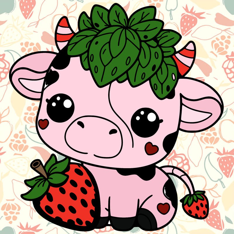 cute strawberry cow