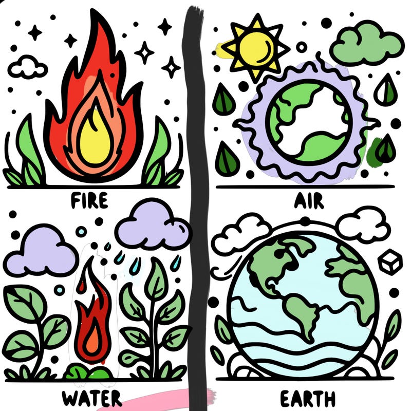 fire, air, water and earth
