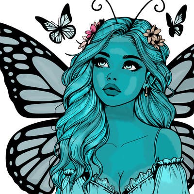butterfly fairy realistic girl