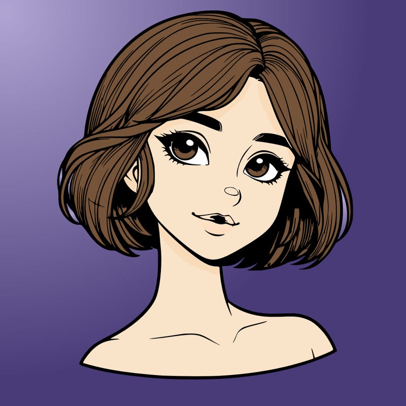realistic girl with short hair