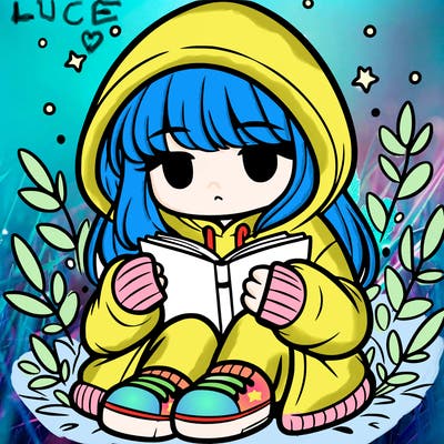 girl in oversized hoodie reading a book