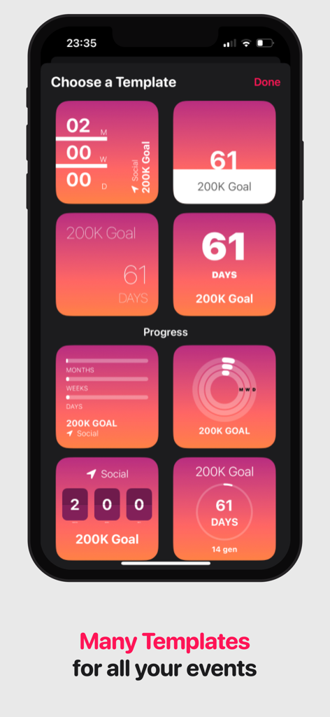 Countdown Widget Plus - A variety of colorful aesthetic countdown widget templates for iPhone
