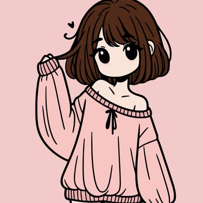 girl in baggy sweater hanging off her shoulder