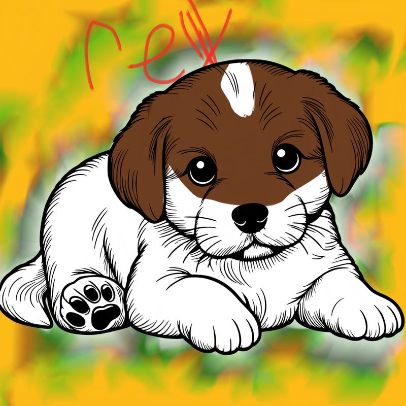 a cute realistic puppy