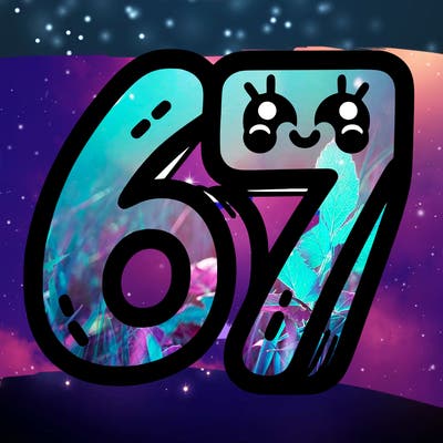 the numbers 67