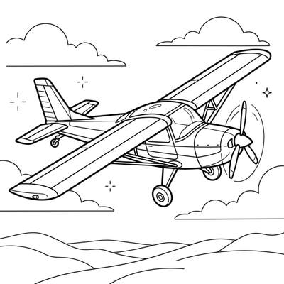 Embark on an aerial adventure with this captivating light aircraft coloring page, specially designed for seniors. Its clear outlines and engaging subject provide a delightful and relaxing coloring experience.
