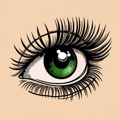 realistic eye long eylashes