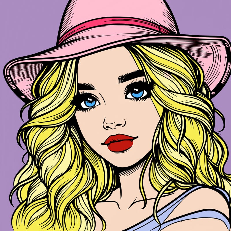 realistic girl with hat