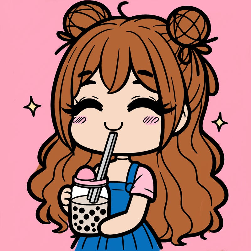 girl, drinking boba