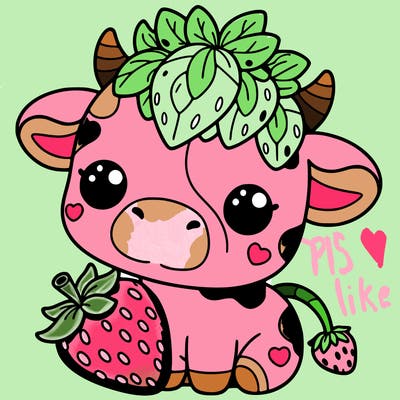 cute strawberry cow