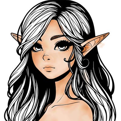 elf girl realistic dark fantasy