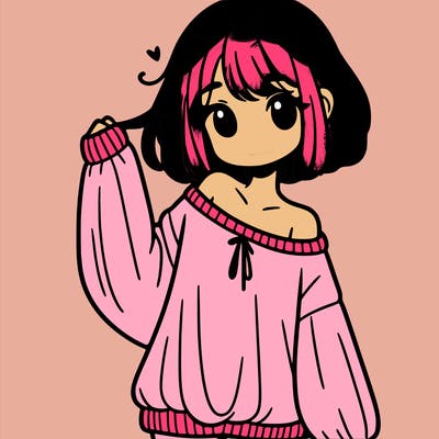 girl in baggy sweater hanging off her shoulder