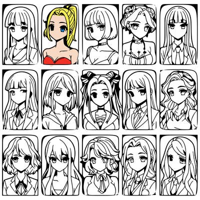 girls that look diffrent anime