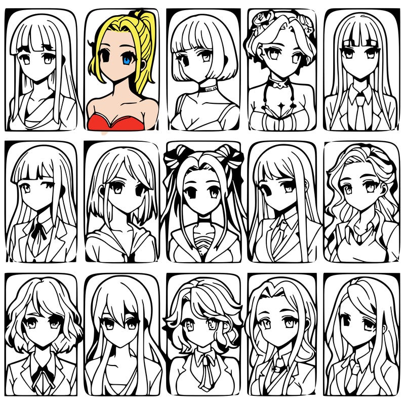 girls that look diffrent anime